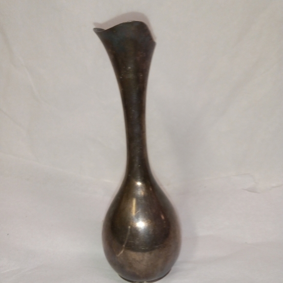 Denmark Budding Vase Silver Plated Metal 6" small Vintage Collectible - Picture 2 of 5